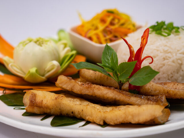 Trey Chearn-Pan Fried Fillet Fish with Mango Salad